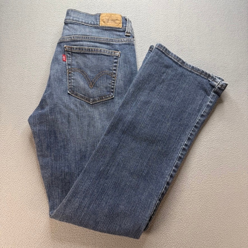 Levis 515 Bootcut Jeans Regular Fit 8 Medium Blue Denim Stretch Mid Rise Western